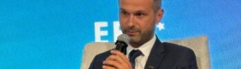 Piotr Krzyżewski, wiceprezes ds. finansowych KGHM, podczas EKG w Katowicach. Fot. Jędrzej Stachura