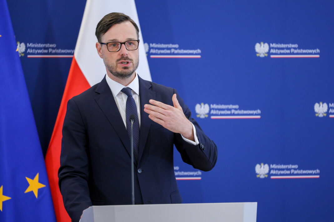 Warszawa, 12.05.2025. Minister aktywów pañstwowych Jakub Jaworowski podczas konferencji prasowej pt. 