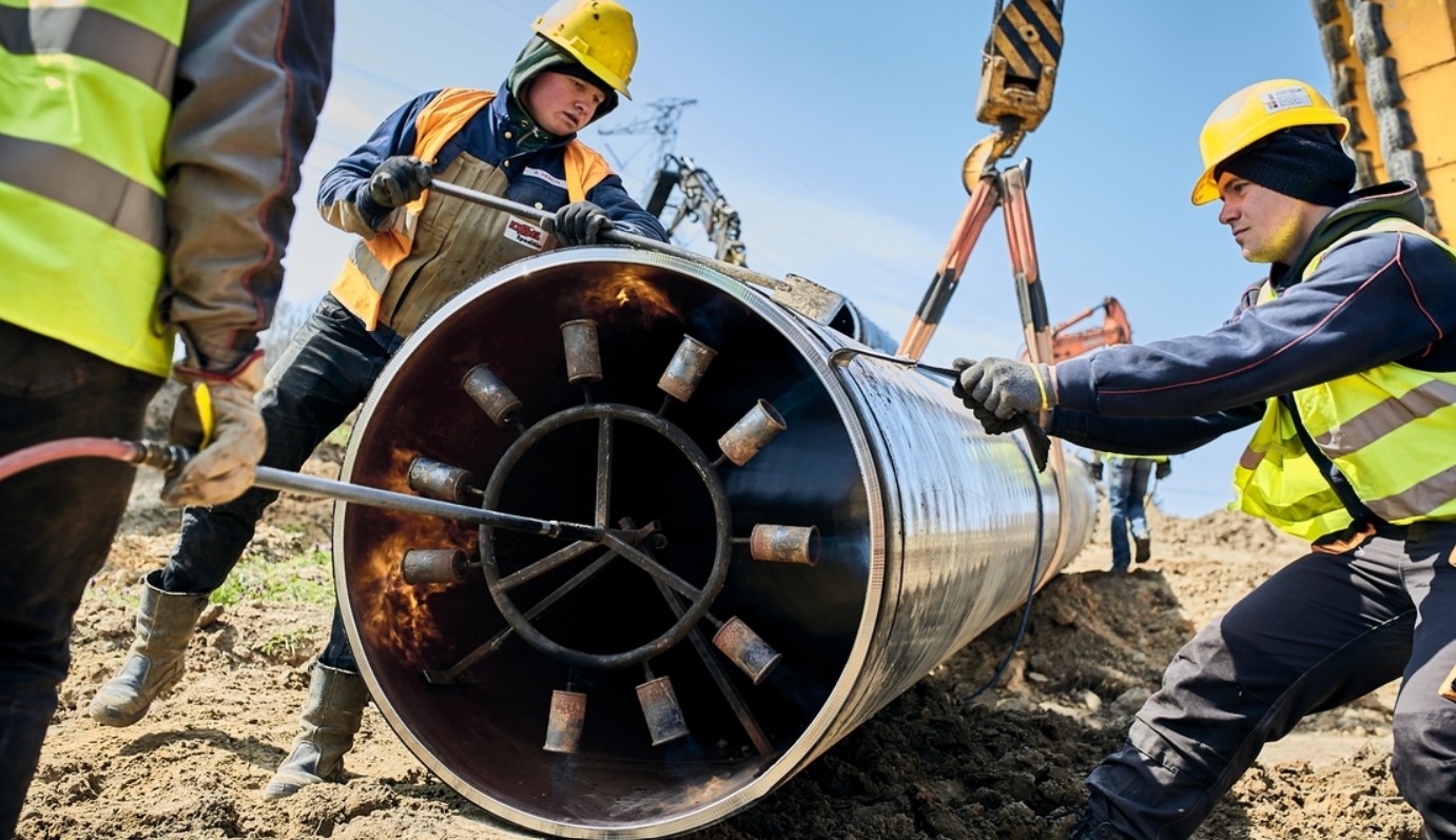Budowa połączenia Hermanowice–Strachocina. Źródło: Gaz-System