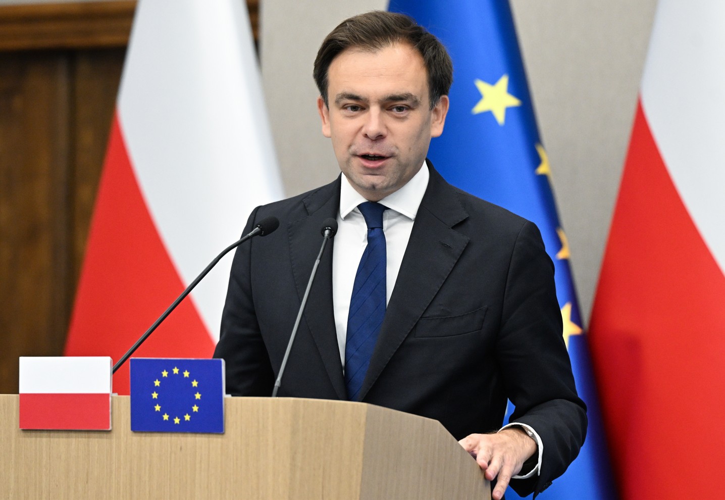 Warszawa, 31.07.2025. Minister finansów i gospodarki Andrzej Domański na briefingu prasowym w Ministerstwie Finansów w Warszawie, 31 bm. Temat: Walka z agresywną optymalizacją podatkową i transferem zysku poza Polskę. (aldg) PAP/Radek Pietruszka