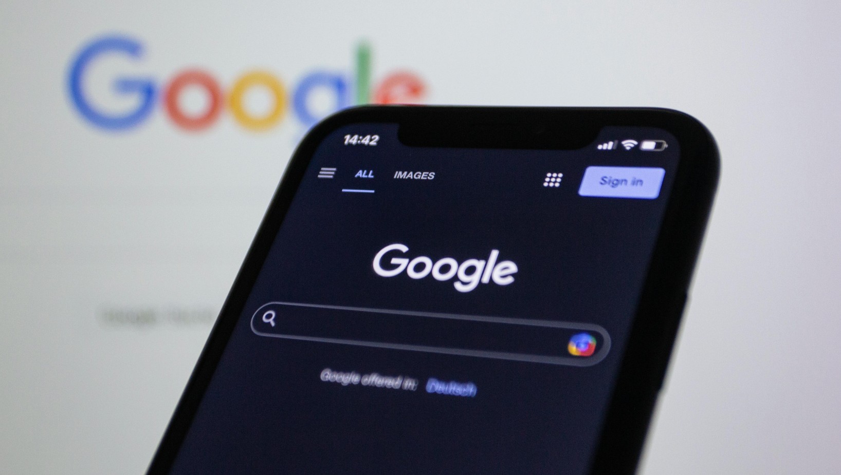 Wyszukiwarka Google. Źródło: Pexels