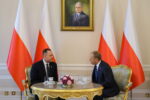 Premier Donald Tusk i prezydent Karol Nawrocki podczas spotkania w Pałacu Prezydenckim w Warszawie, foto: PAP/Paweł Supernak