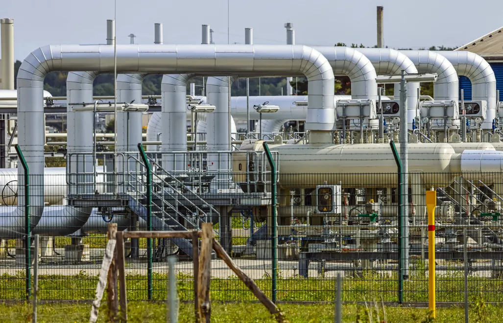 Naziemna część gazociągu Nord Stream 2. Zdj. ilustracyjne. Fot. PAP/EPA/HANNIBAL HANSCHKE